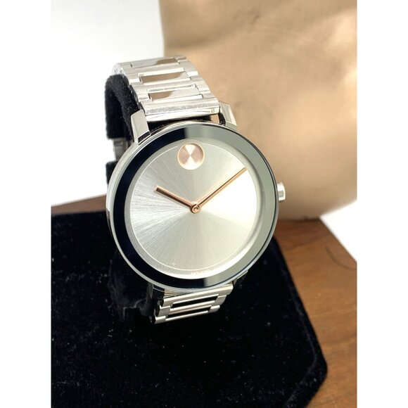 Movado Women\'s Watch 3600647 Bold Swiss Quartz Silver Dial Stainless Steel 34mm